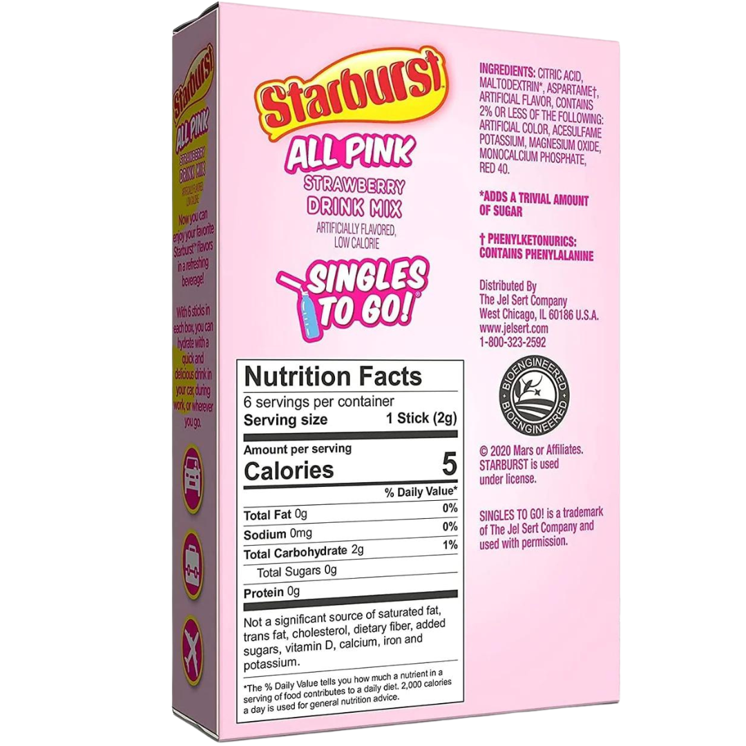 Starburst All Pink Drink Mix Singles To Go (0.43oz)