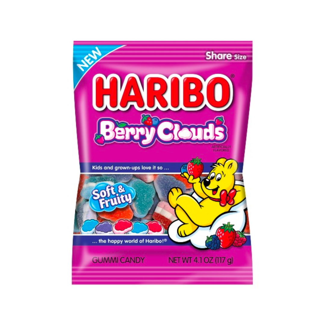 Haribo Berry Clouds Gummy Candy Peg Bag (4.1oz) Sugarush