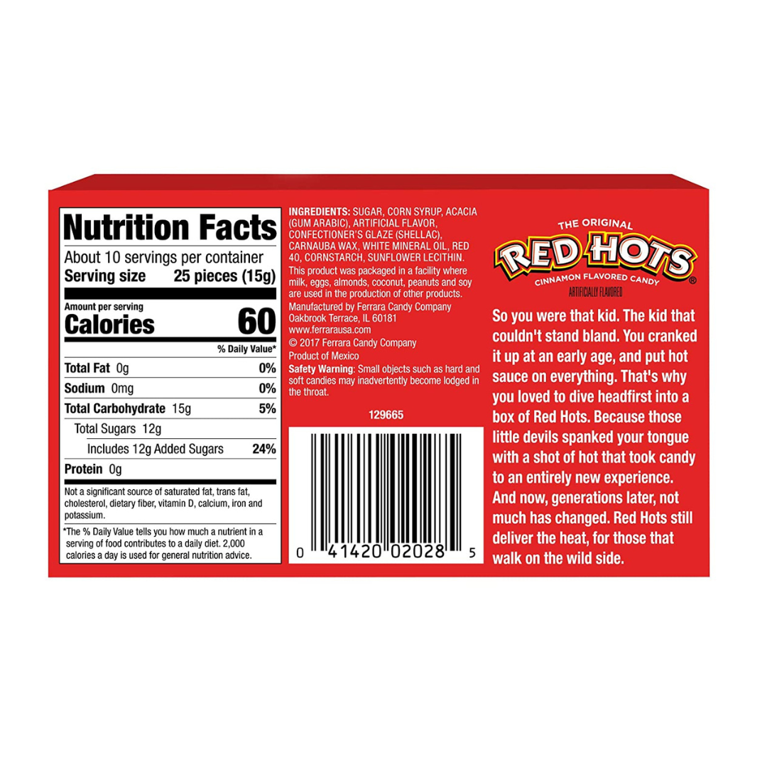 Red Hots Original Cinnamon Candy - 5.5-oz. Theater Box - All City Candy