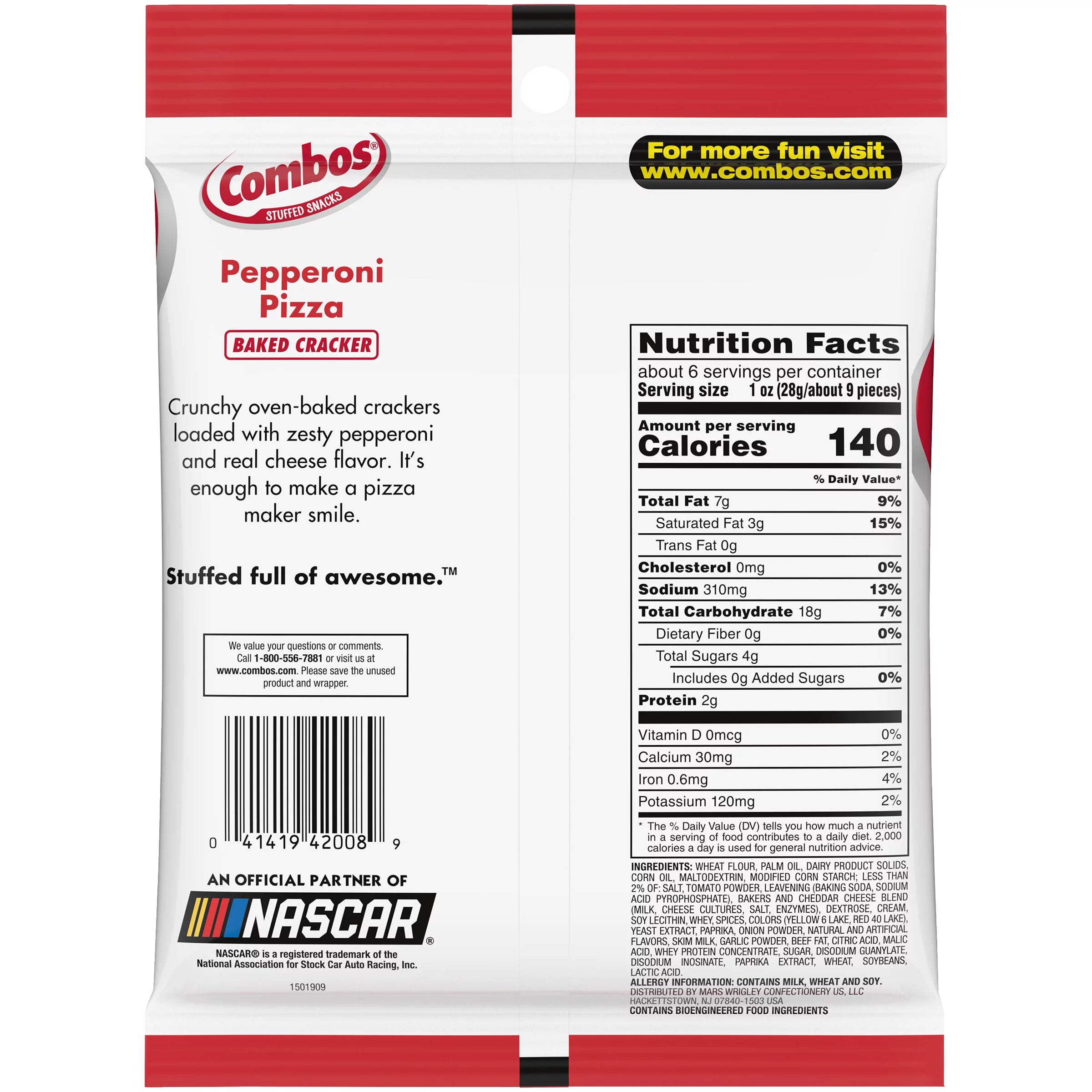 Combos Pepperoni Pizza Cracker Family Size (6.3oz)