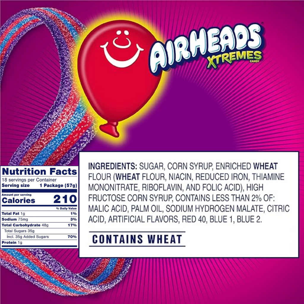 Airheads Xtremes Very Berry Candy Rope (2oz)