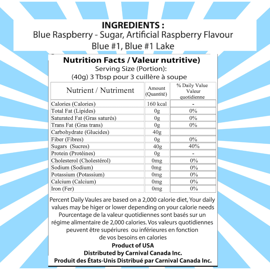 Great Western Floss Sugar Blue Raspberry Cotton Candy Mix (52oz)