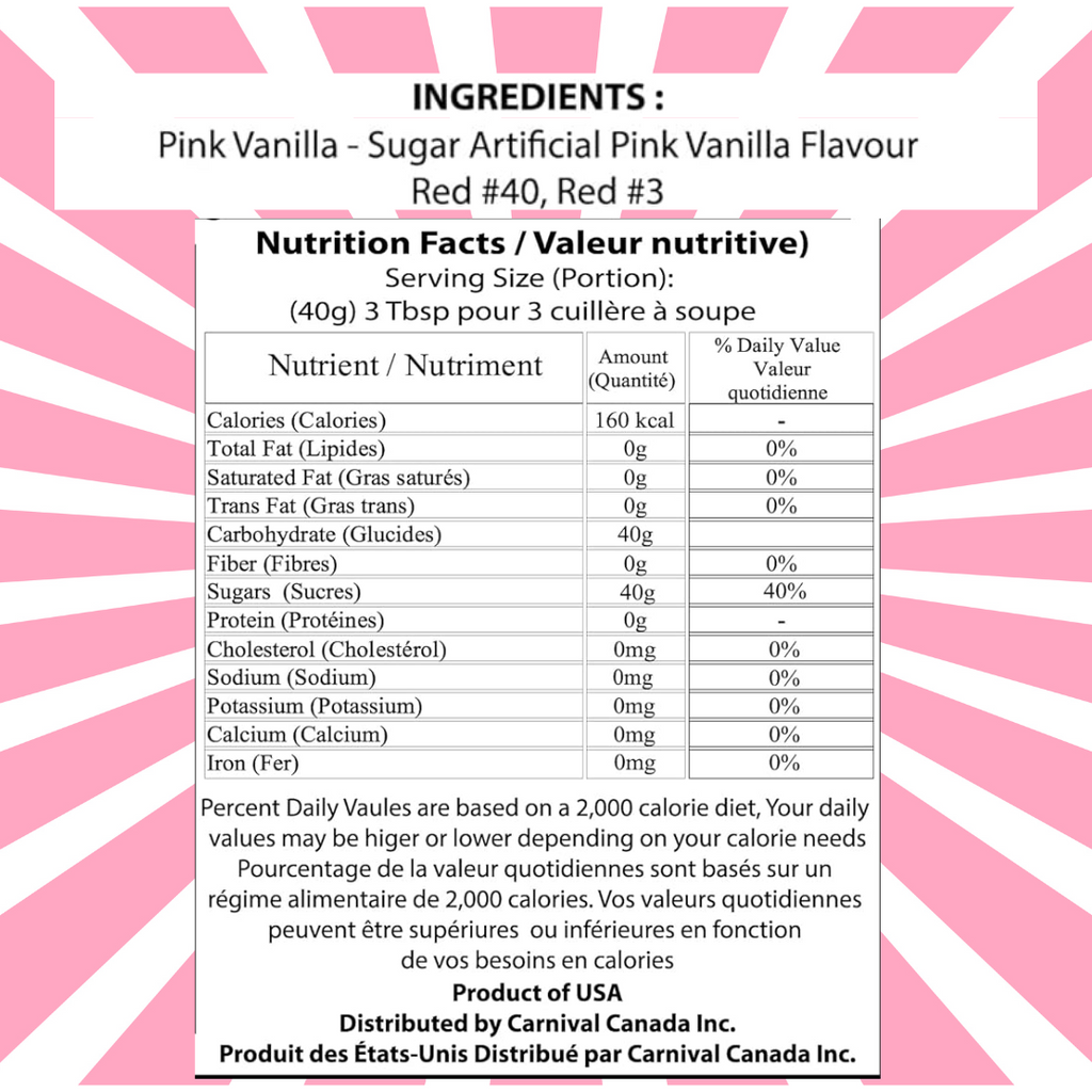 Great Western Floss Sugar Pink Vanilla Cotton Candy Mix (52oz)