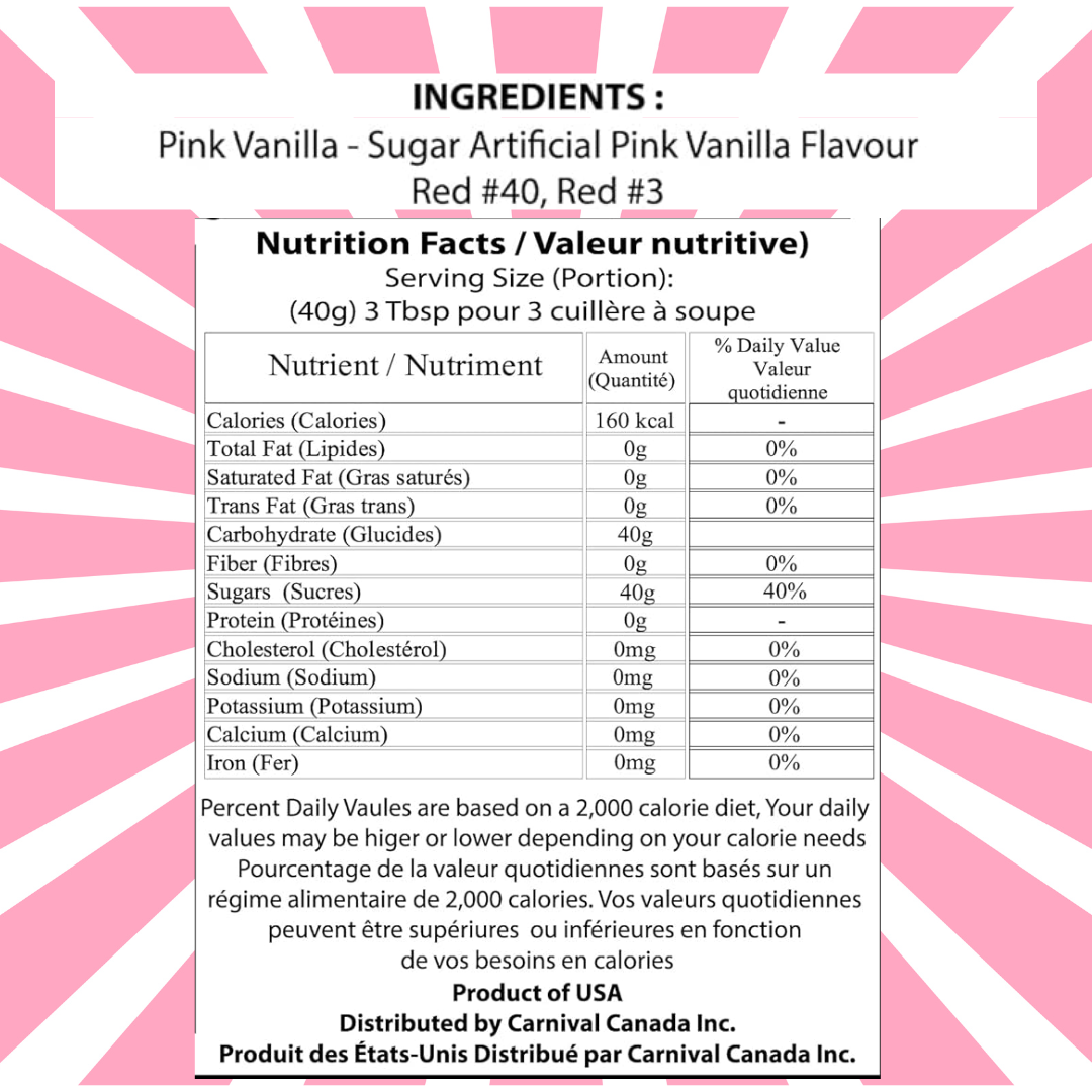 Great Western Floss Sugar Pink Vanilla Cotton Candy Mix (52oz)