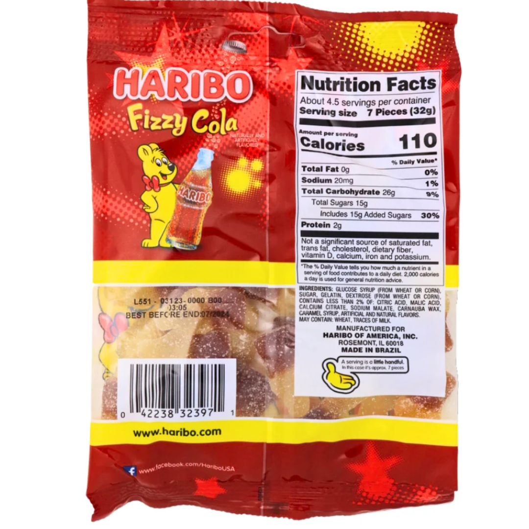 Haribo Fizzy Cola Peg Bag (4.5oz)