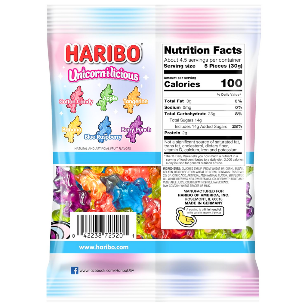 Haribo Unicorn-I-Licious Gummy Peg Bag (5oz)