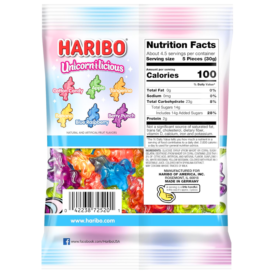 Haribo Unicorn-I-Licious Gummy Peg Bag (5oz)
