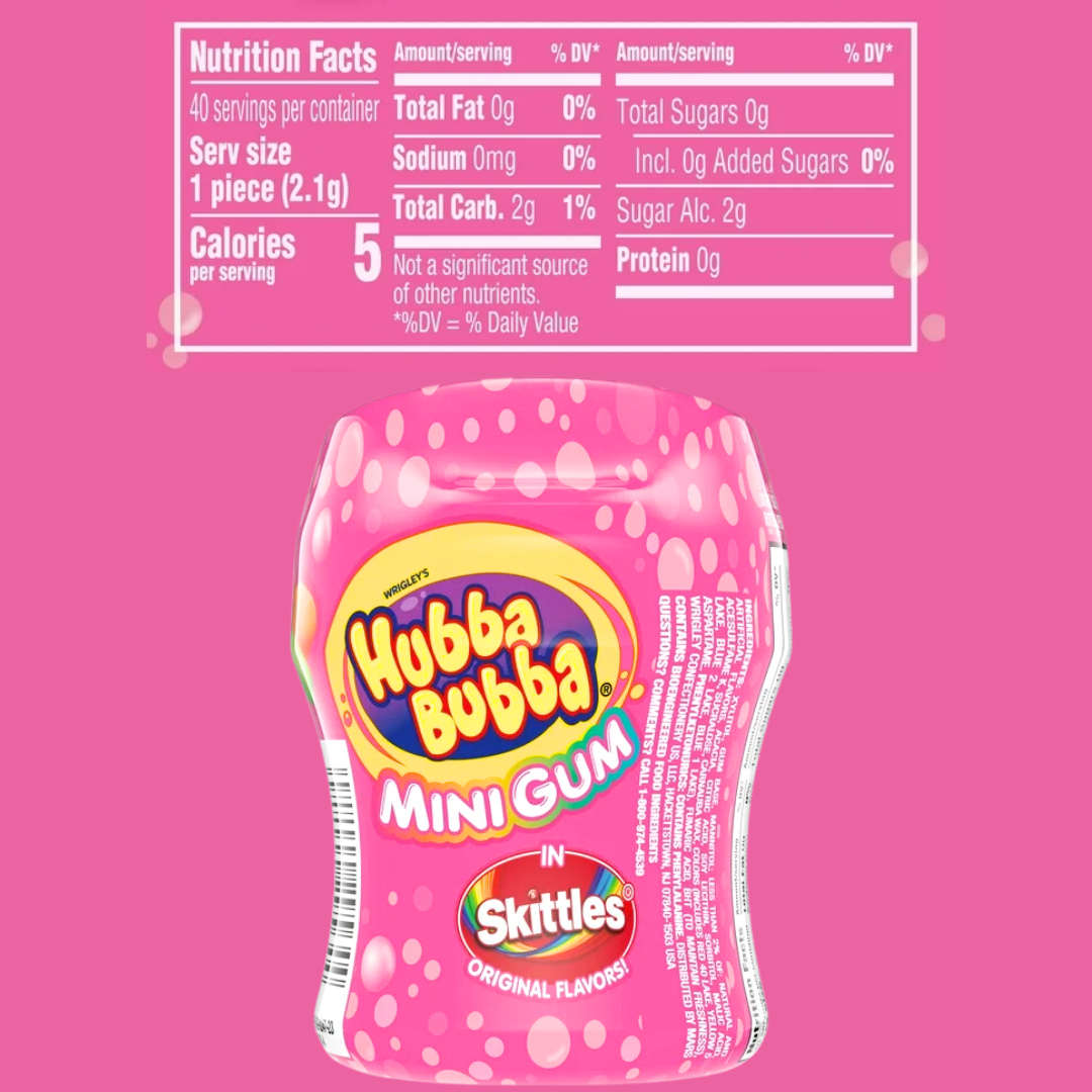 Hubba Bubba Skittles Flavoured Mini Gum (2.96oz) Secondary image