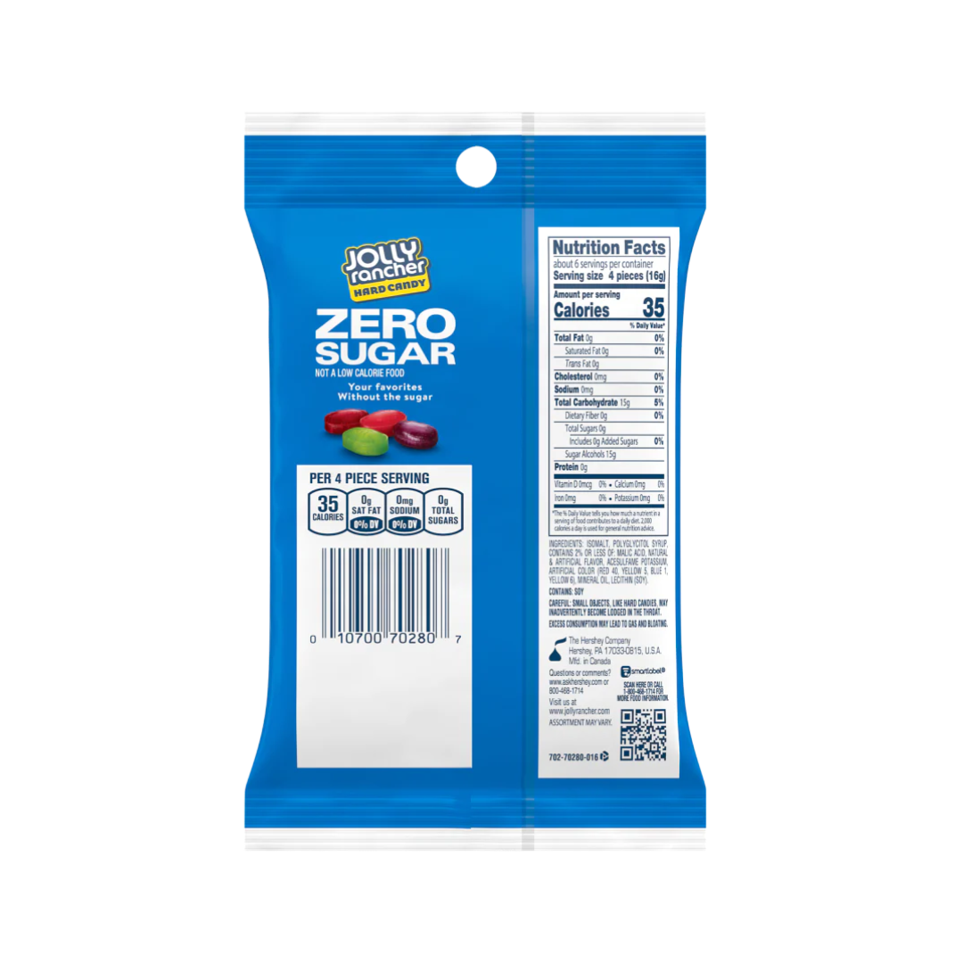 Jolly Rancher Hard Candy Zero Sugar Peg Bag (3.6oz) Secondary image