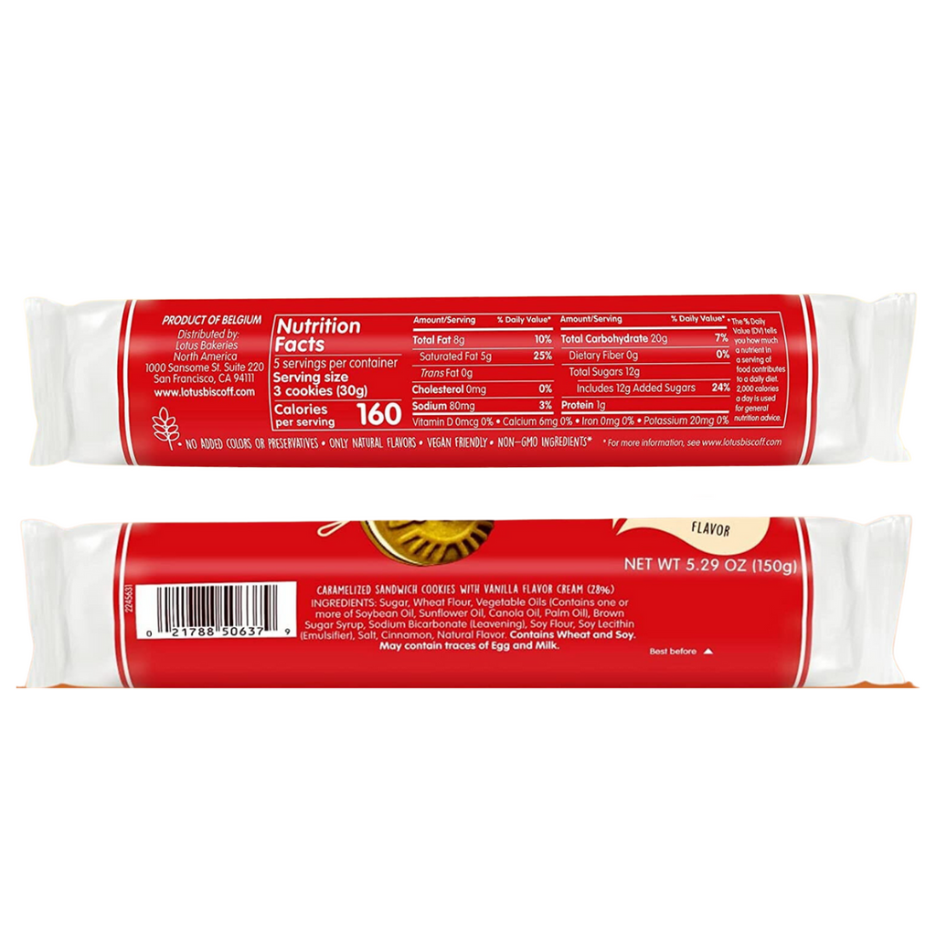 Lotus Vanilla Biscoff Sandwich Cookie (5.29oz)