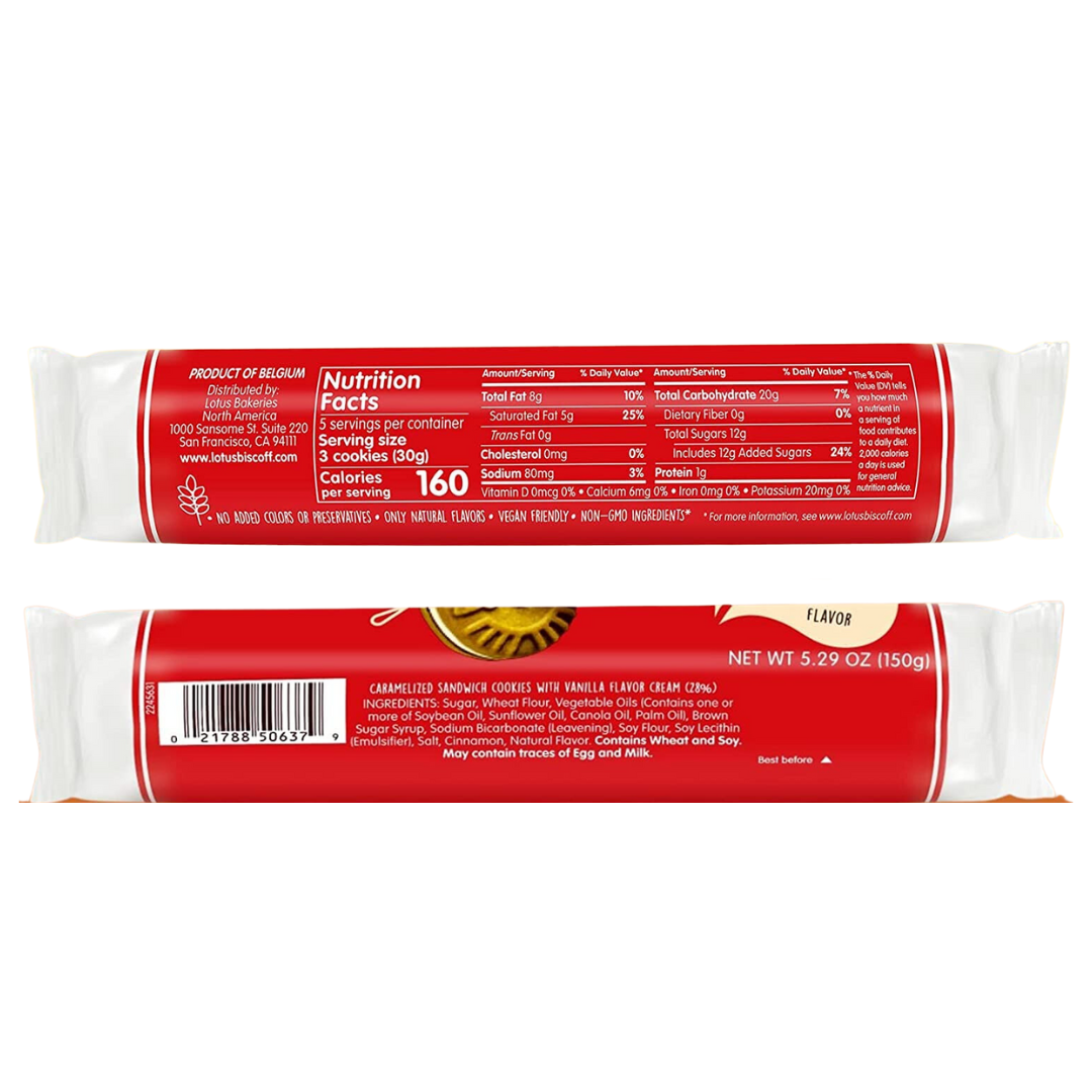 Lotus Vanilla Biscoff Sandwich Cookie (5.29oz)