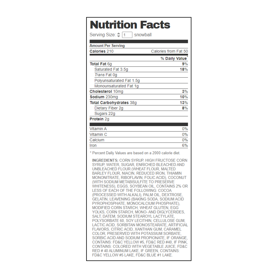 Mrs.freshleys Snowballs (2.1oz)