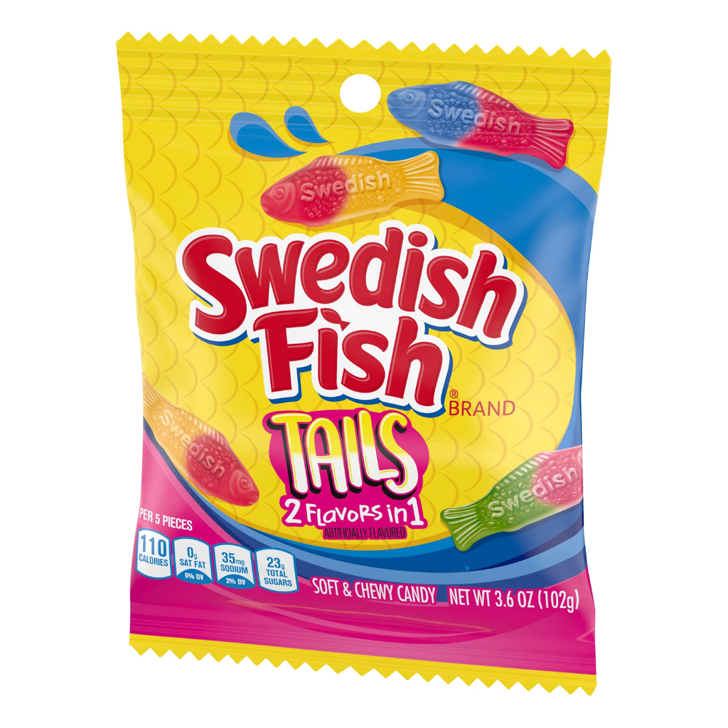 Swedish Fish Tails 2 Flavours In 1 Peg Bag (3.6oz)