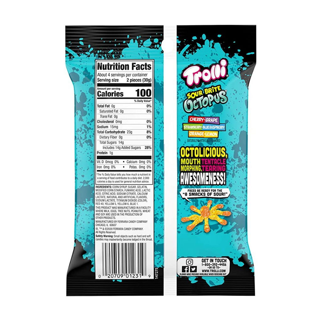 Trolli Sour Brite Octopus Peg Bag (5oz)