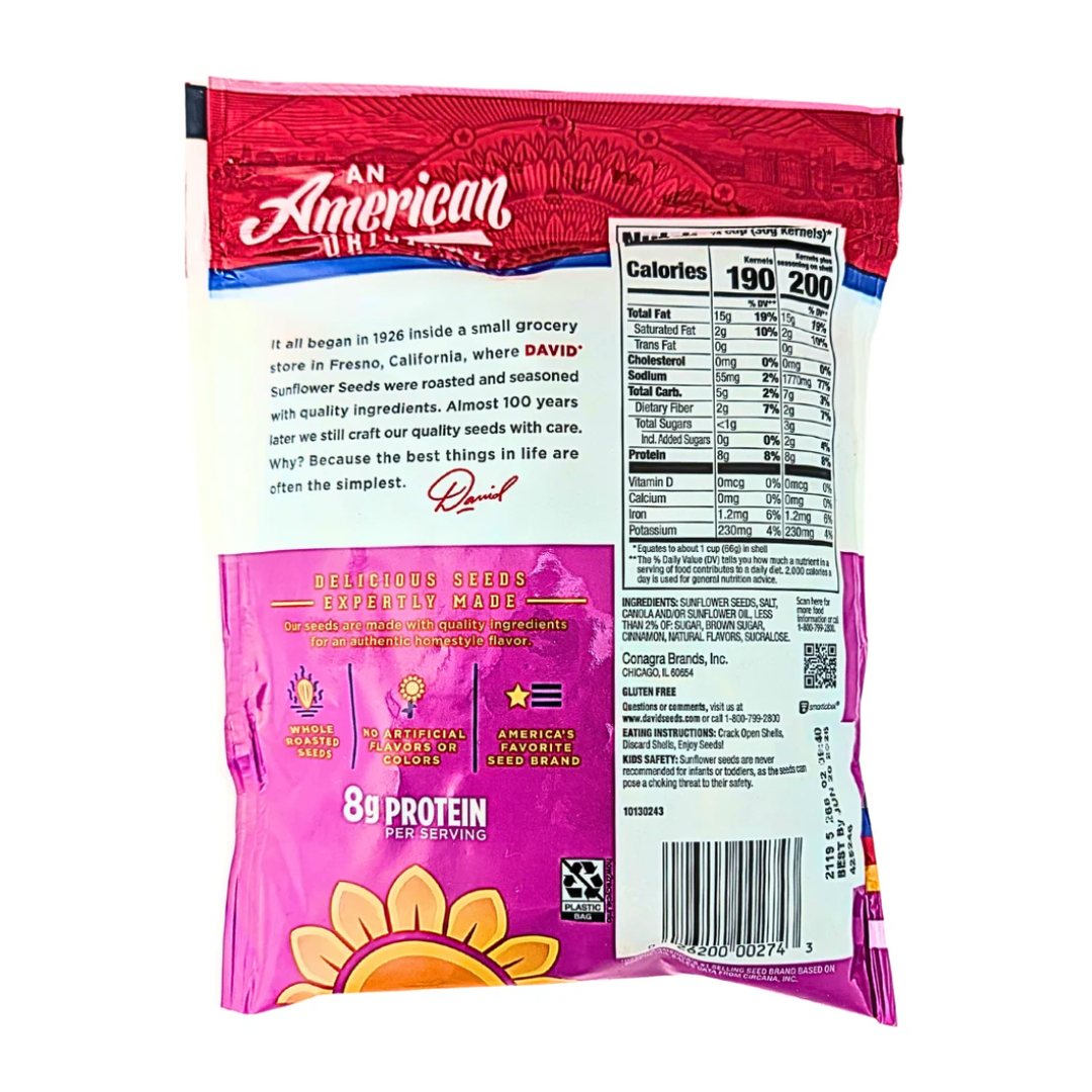 David Cinnamon Churro Sunflower Seeds Peg Bag (5.25oz) Secondary image