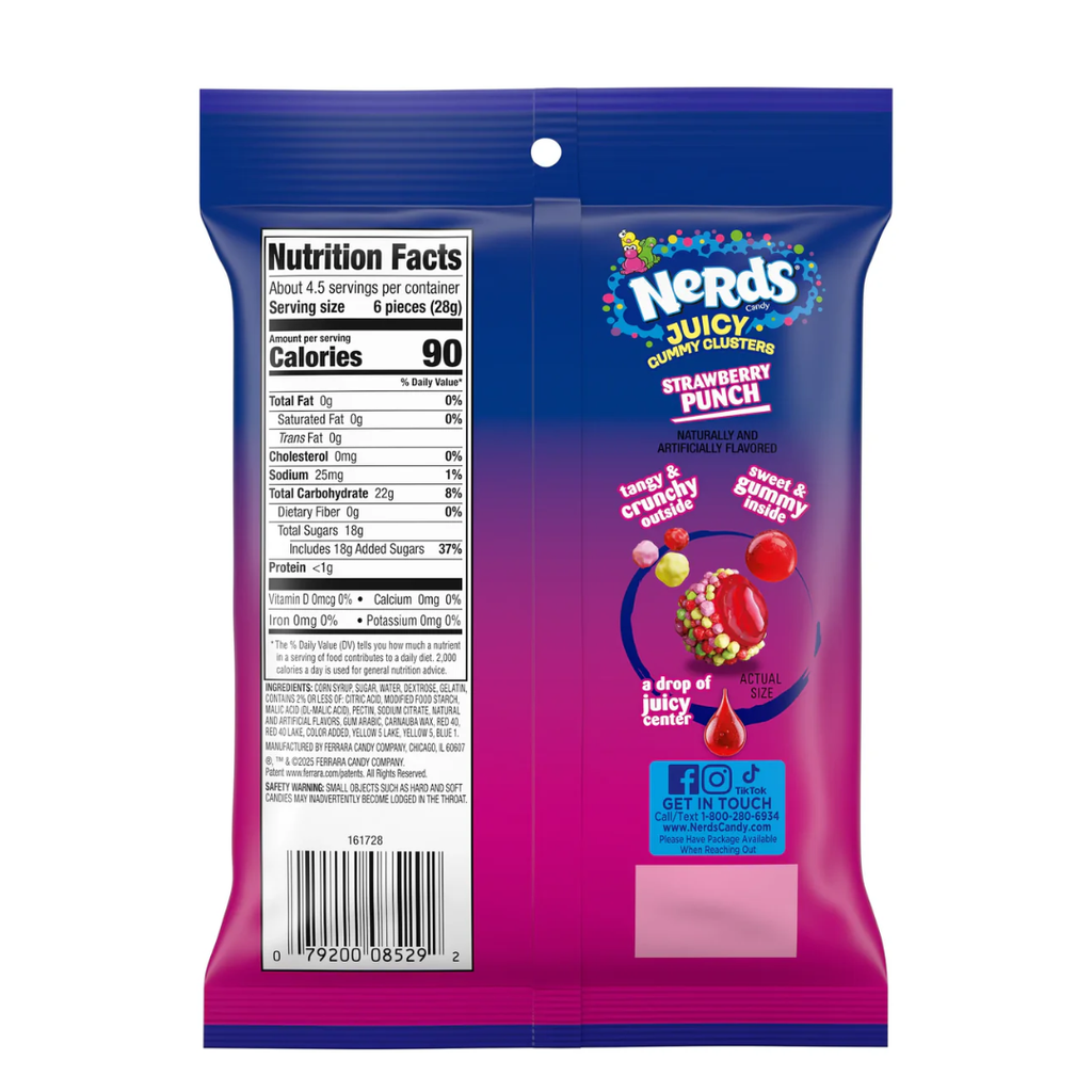 Nerds Juicy Gummy Clusters Peg Bag (4.5oz)