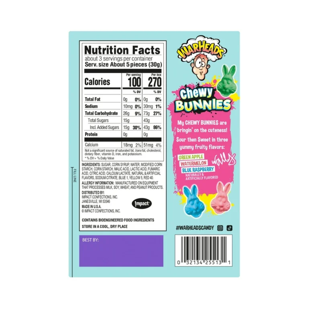 Warheads Chewy Bunnies Theatre Box (3oz)