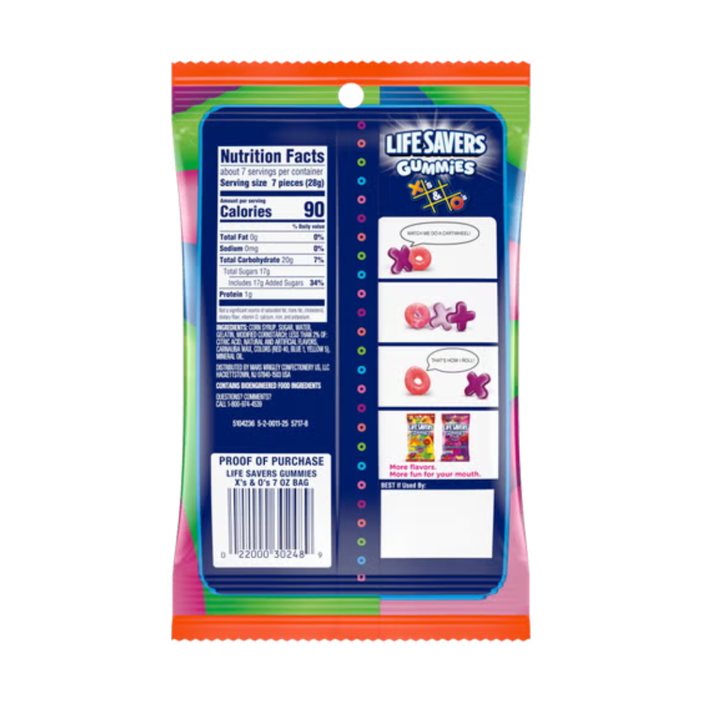 Life Savers Gummies X's & O's Peg Bag (7oz)