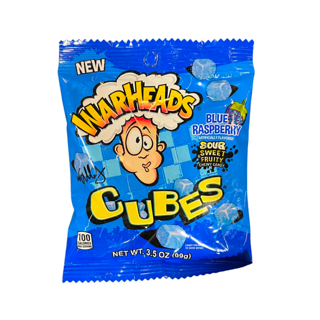 Warheads Blue Raspberry Cubes Gummy Peg Bag (4.99oz)