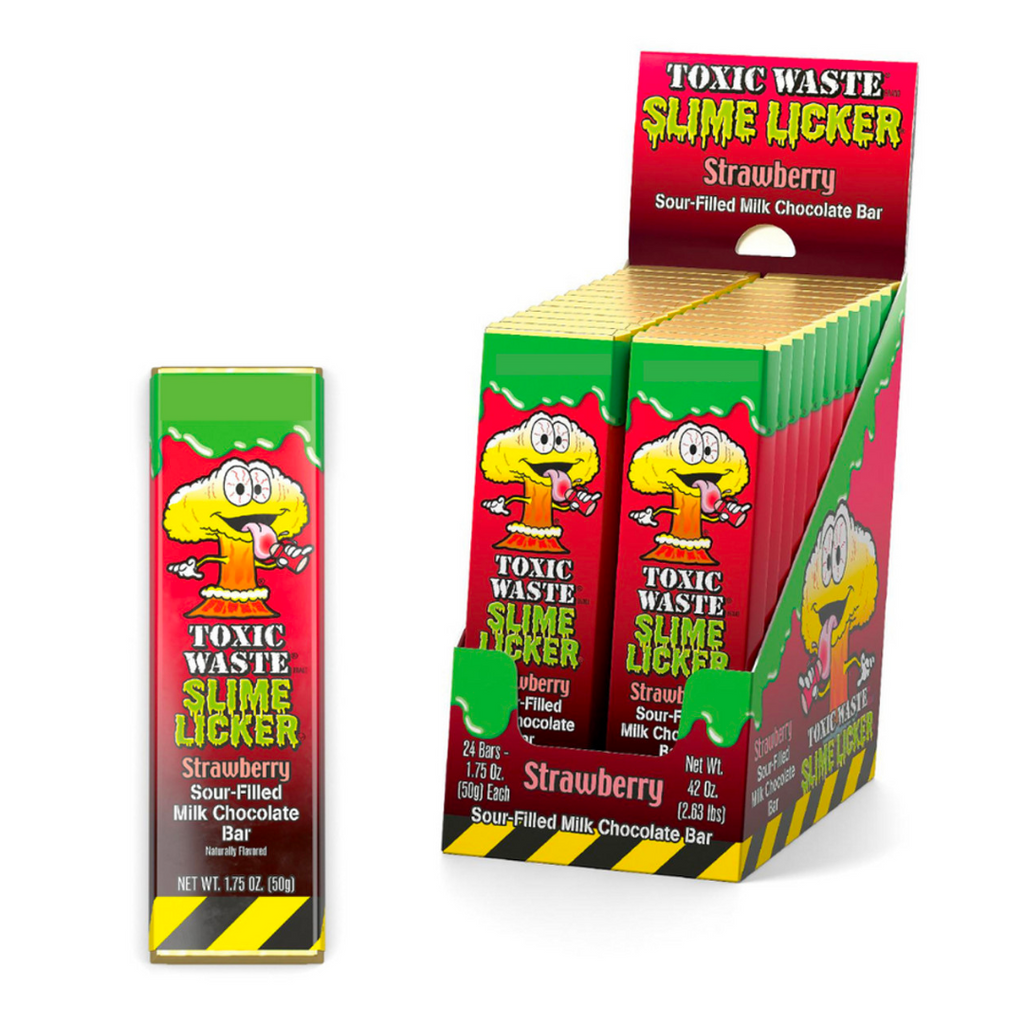 Toxic Waste Slime Licker Strawberry Sour-Filled Milk Chocolate Bar (1.75oz)