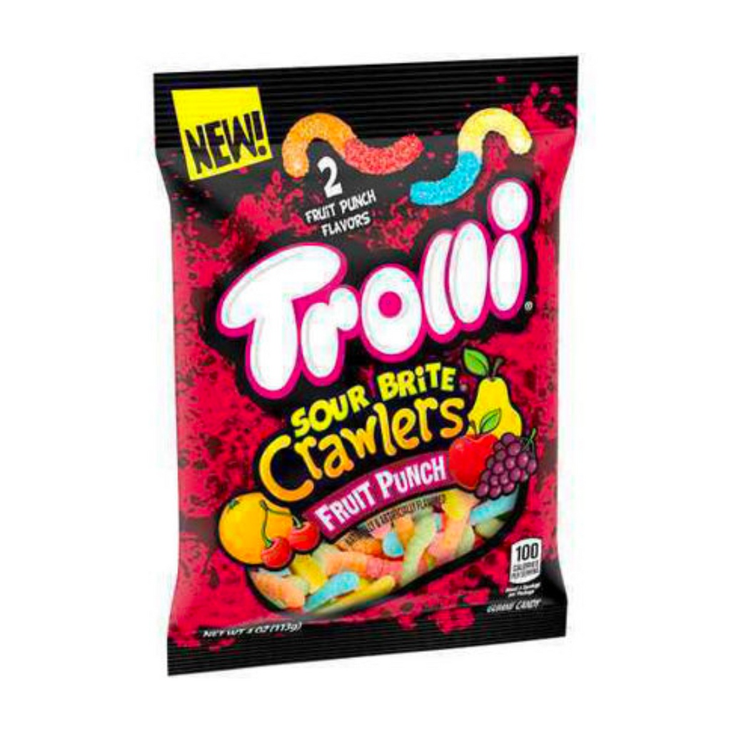 Trolli Sour Brite Crawlers Fruit Punch Gummy Peg Bag (3.4oz)