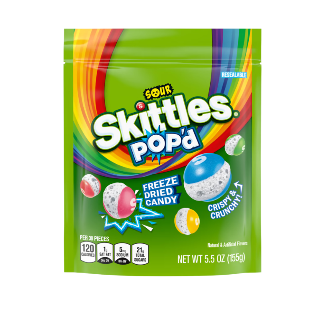 Skittles Sour Pop'd Freeze Dried Candy (5.5oz) Main image