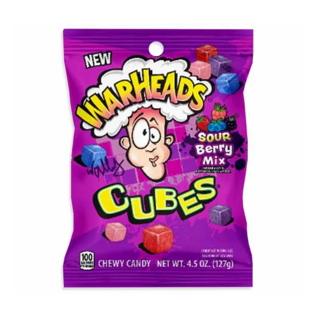 Warheads Sour Berry Mix Cubes Peg Bag (4.5oz)