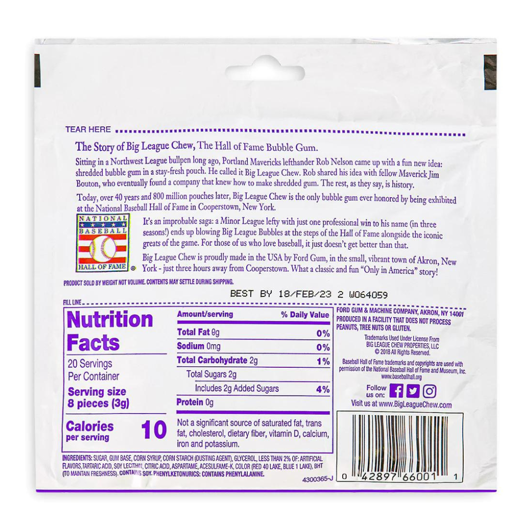 Big League Chew Grape Gum (2.12oz) Secondary image