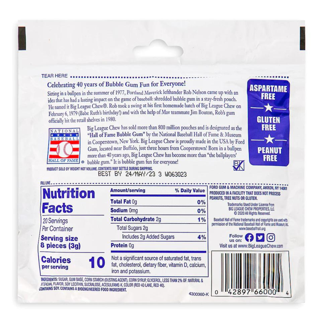 Big League Chew Original Gum (2.12oz) Secondary image