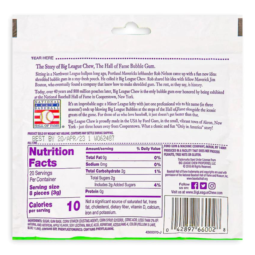 Big League Chew Sour Apple Gum (2.12oz) Secondary image