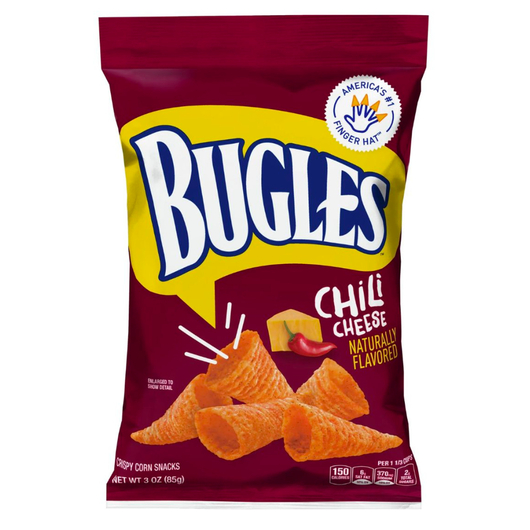 Bugles Chili Cheese Flavoured Crispy Corn Snacks (3oz) Main image