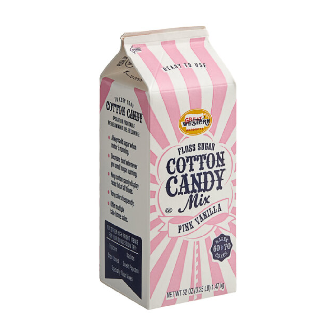 Great Western Floss Sugar Pink Vanilla Cotton Candy Mix (52oz) Main image