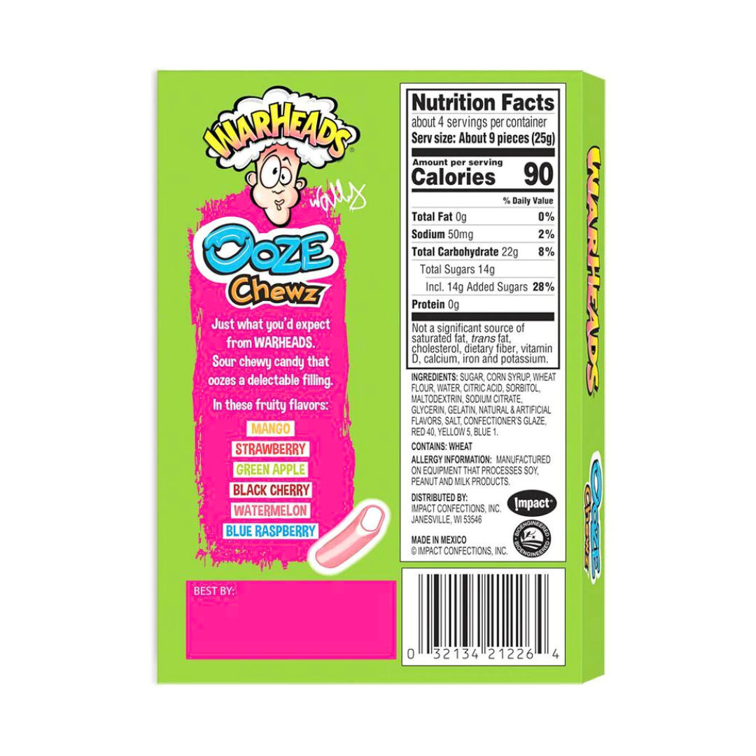Warhead Ooze Chews Theatre Box (3.5oz)