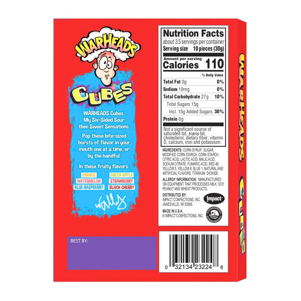 Theatre Box Warheads Chewy Cubes (4oz)