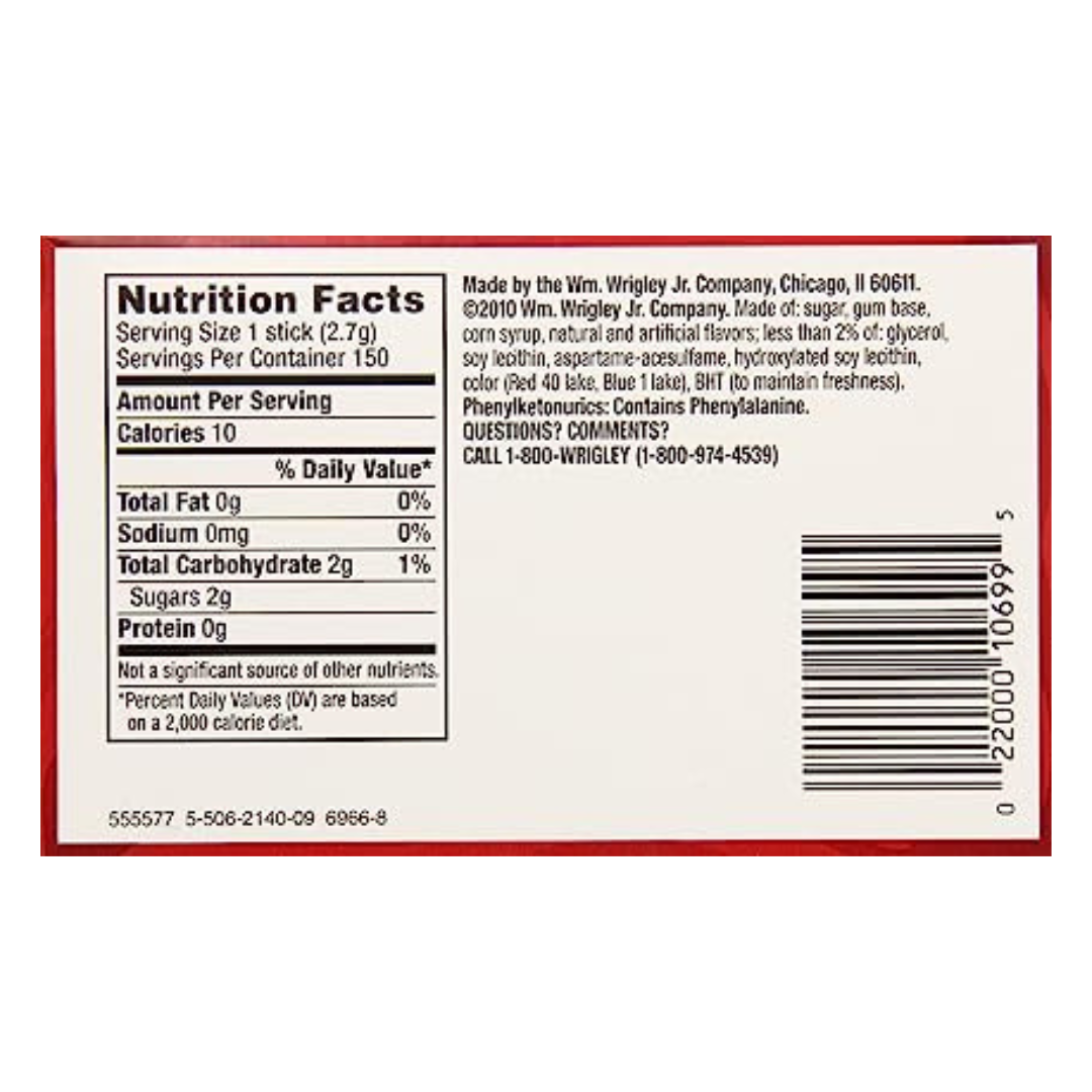 Wrigleys Big Red Gum (1.04oz) Secondary image