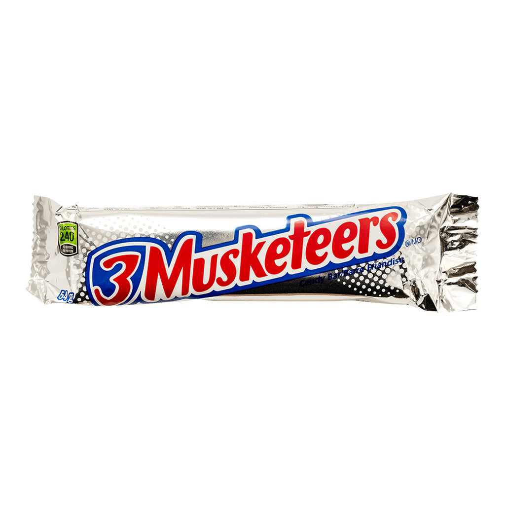 3 Musketeers Candy Bar Red Blue and Silver 