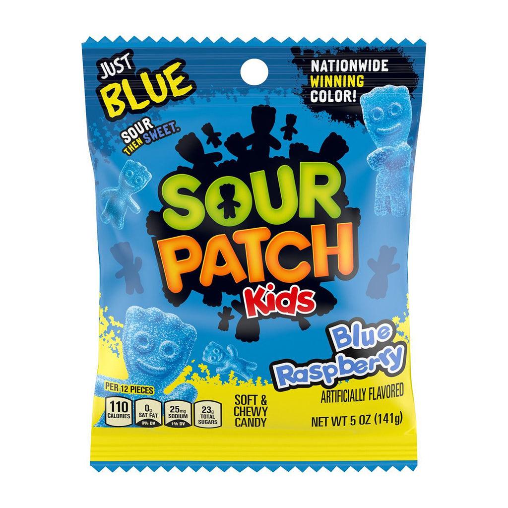 Sour Patch Kids Blue Raspberry Peg Bag Just Blue Nationwide Winning Color Sour Then Sweet Soft & Chewy Candy