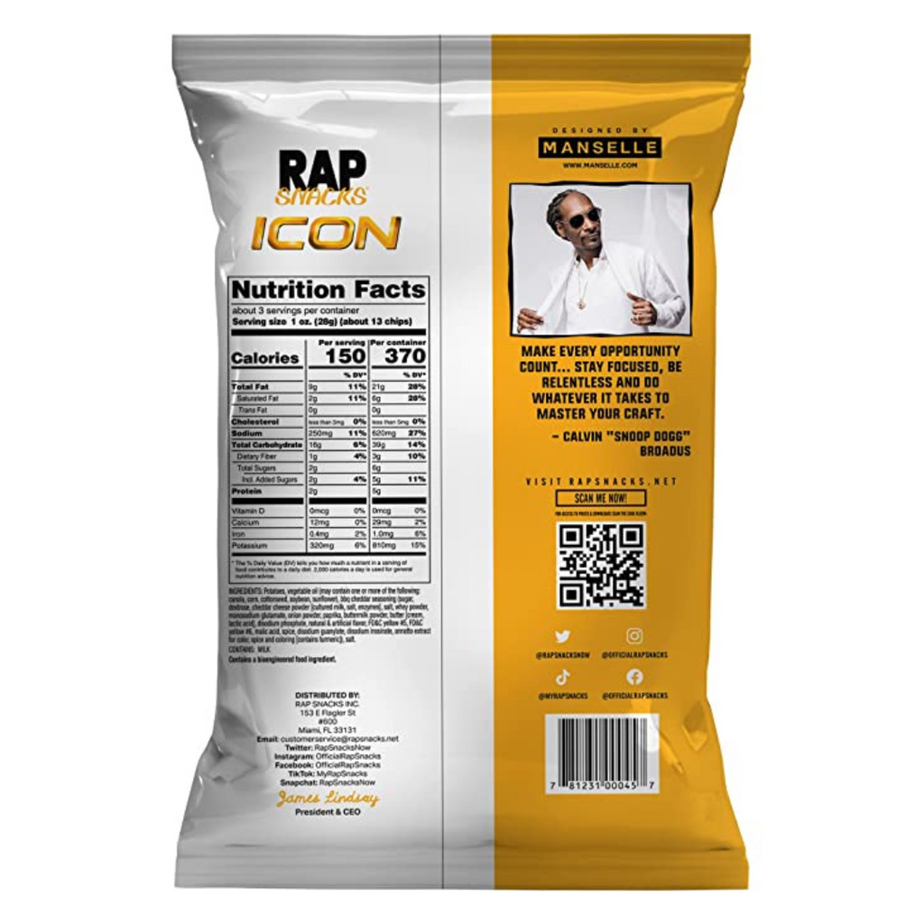 Rap Snacks Snoop Dog O.G. BAR-B-QUE CHEDDAR FLAVOURED CHIPS (2.5oz)