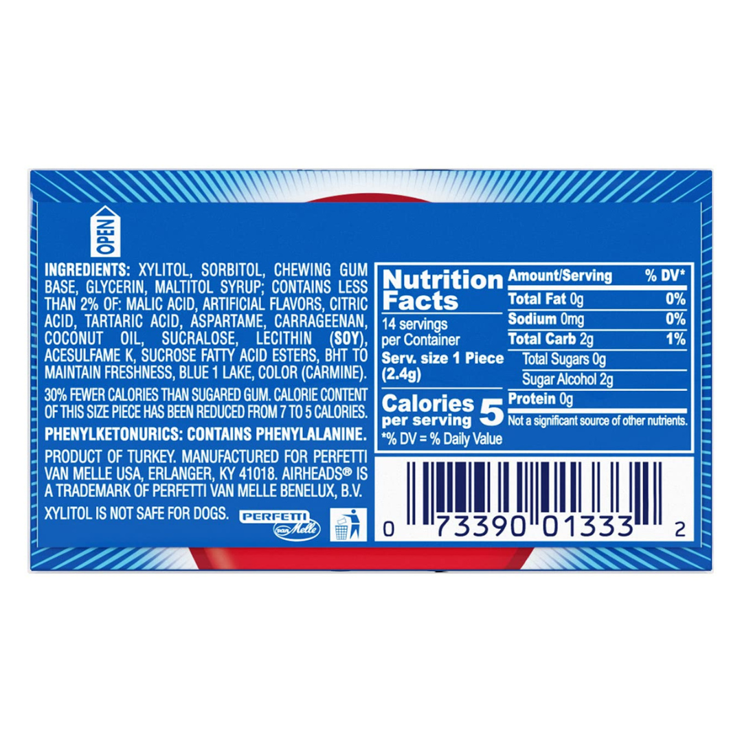 Air Heads Blue Raspberry Gum (1.18oz) Secondary image