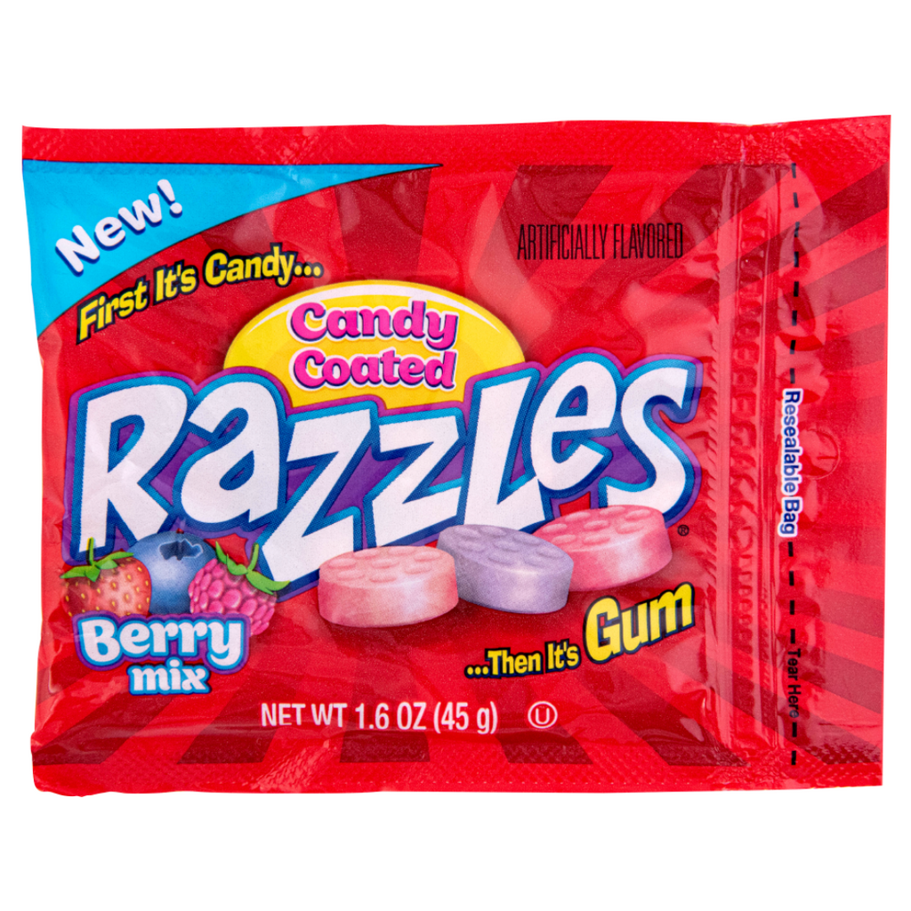 Razzle Candy Coated Gum Berry Mix (1.6oz)