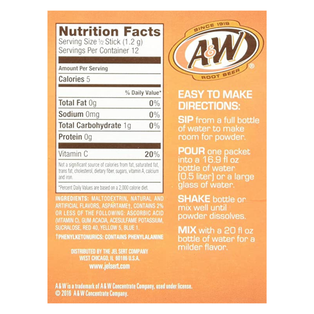 A&W Root Beer Drink Mix Singles To Go (0.53oz)