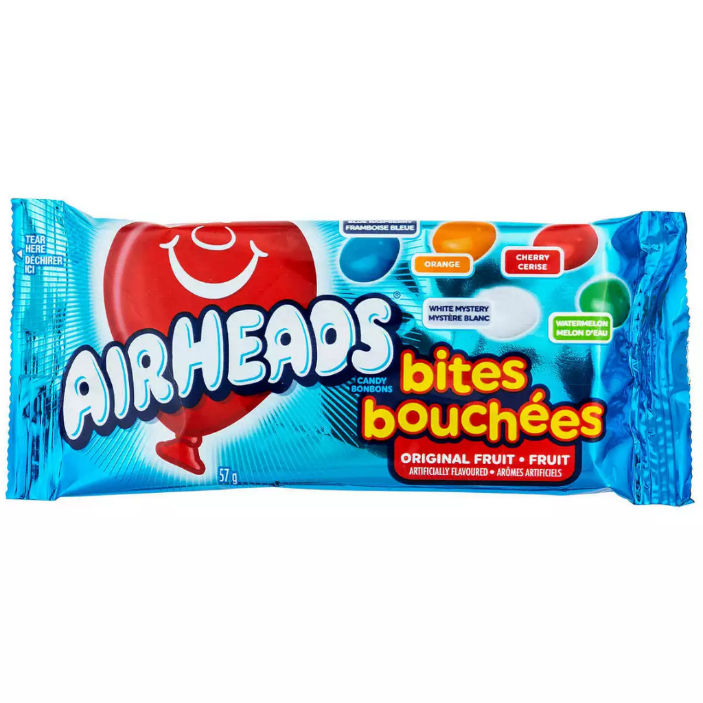 Air Heads Bites Candy Original Fruit flavors Blue Raspberry Orange Cherry White Mystery Watermelon